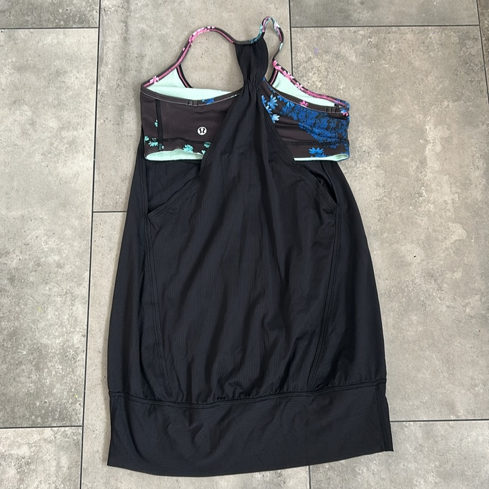Lululemon No Limits Tank Black / Petal Pop Multi size 4 - Picture 5 of 7